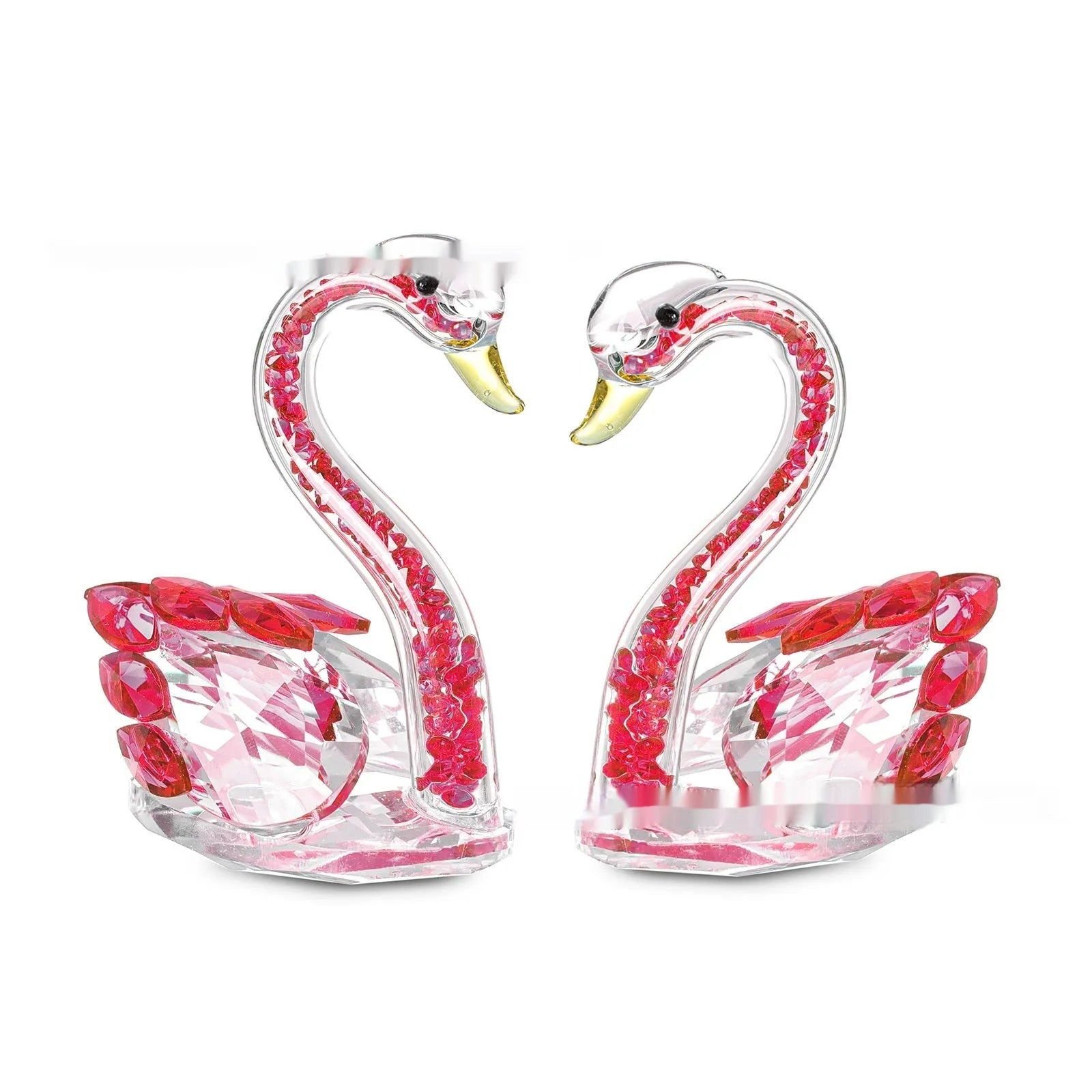 Crystal swan desktop ornament in modern simplicity style with colour options