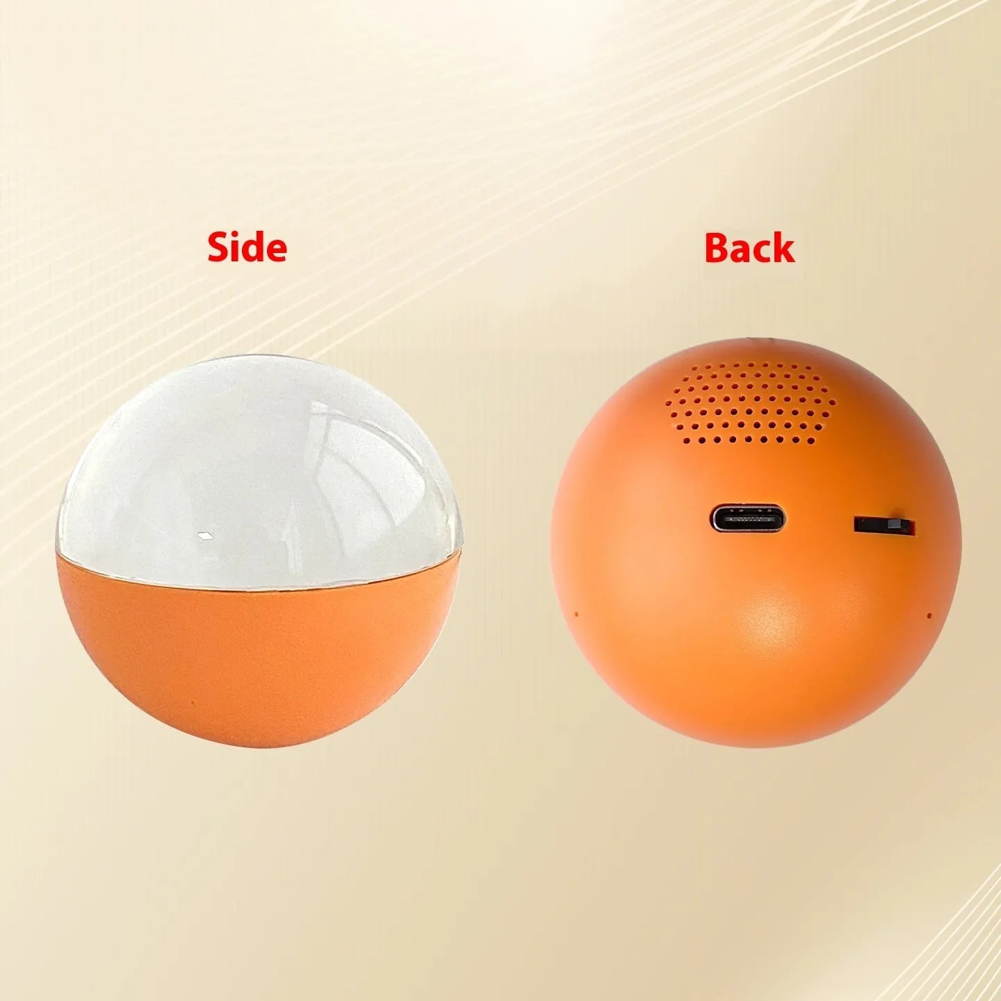 Electronic ball video player with 2.1-inch round screen showing video playback