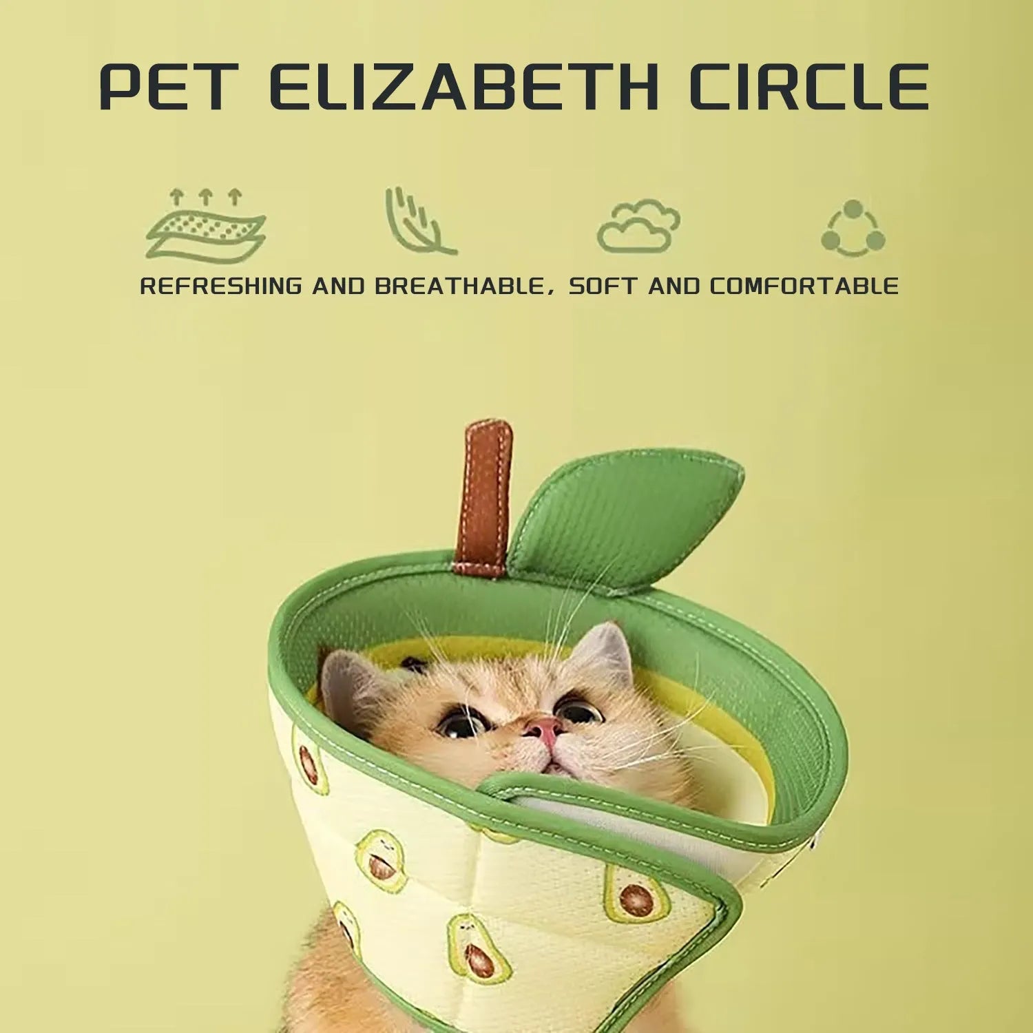 Soft grey EPE cat cone collar with adjustable white strap for post-surgery recovery