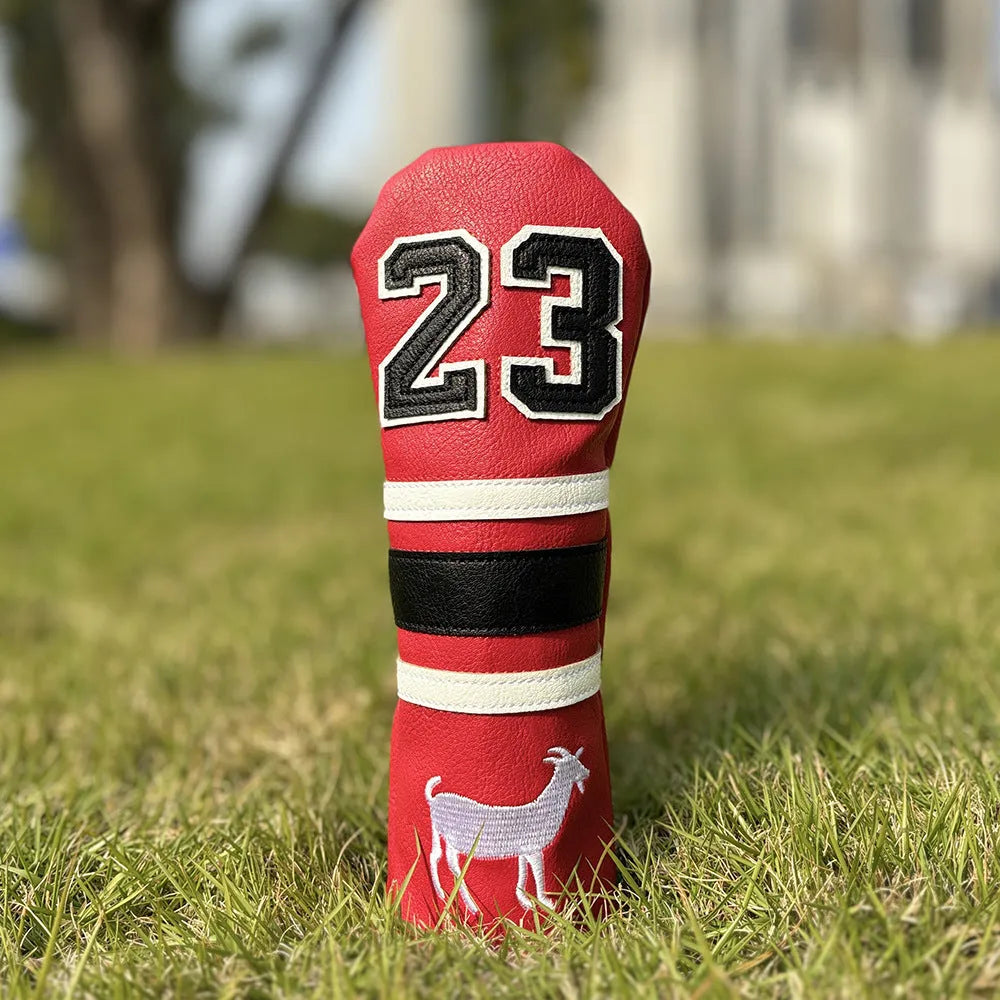 Yellow Ram golf club sleeve set with four covers for fairway woods and square putter