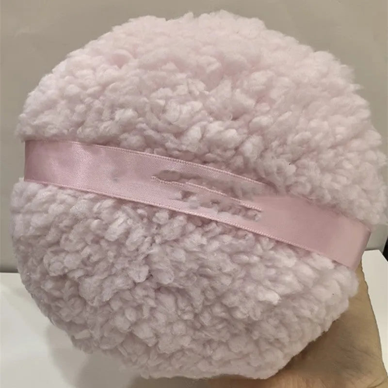 Oversized plush powder puff 150x75mm in pink, white, and skin colour options