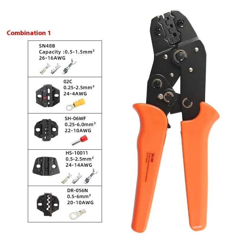 SN-48B high carbon steel portable multi-wrench jaw terminal crimping pliers combination set for cables