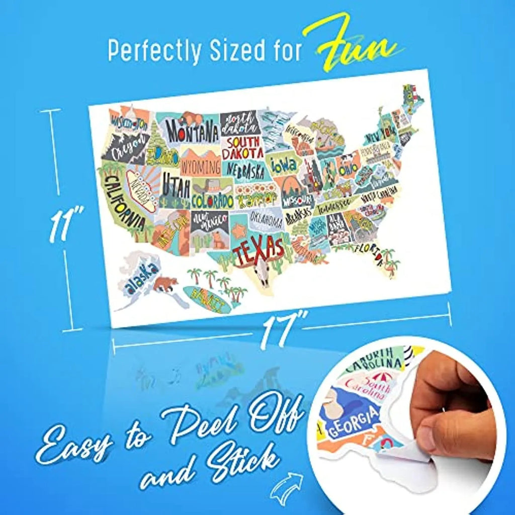 Travel sticker set and white background map for car body customisation with adhesive vinyl letters