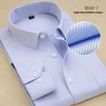 Men's black slim fit cotton business shirt with long sleeves and solid colour design