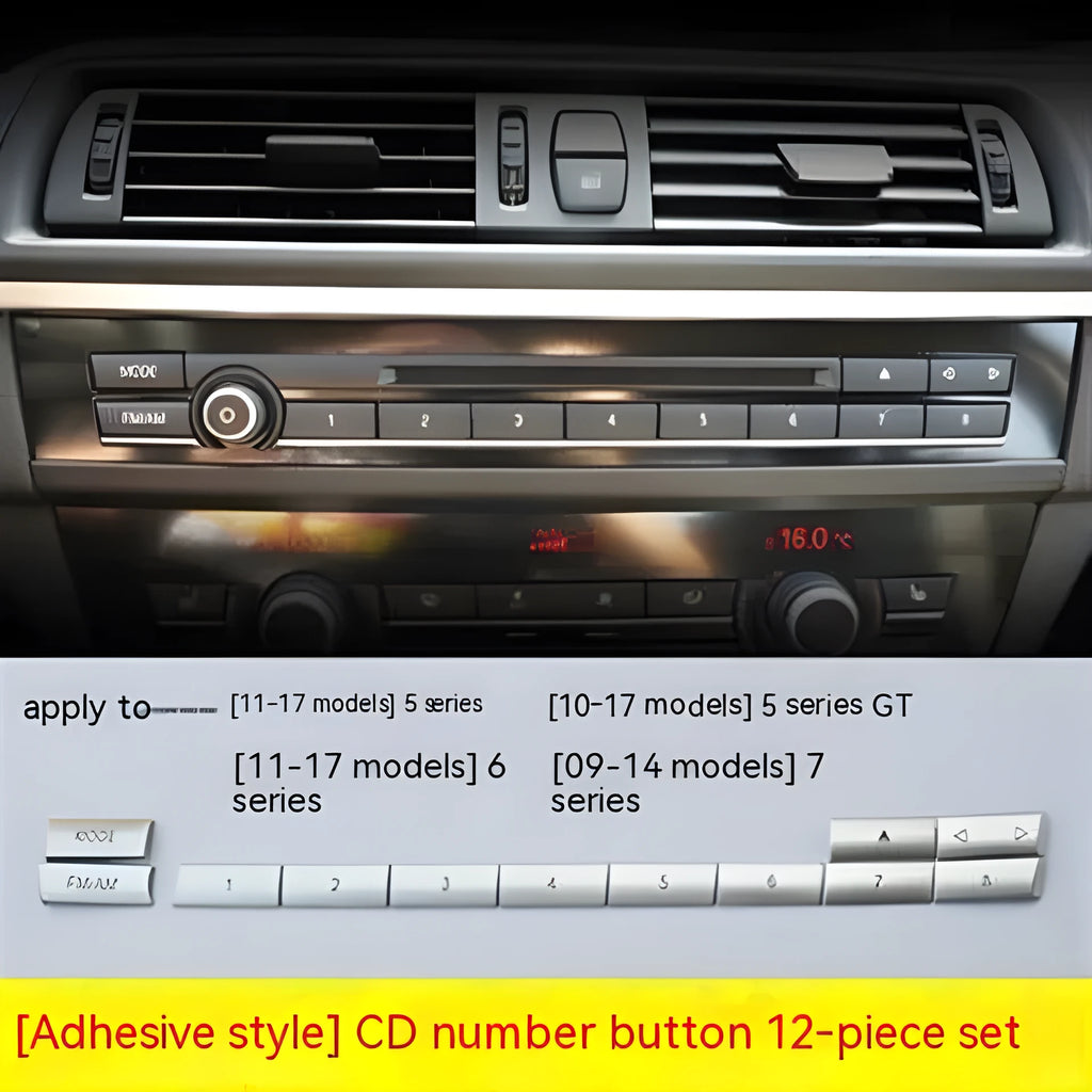 Silver automotive air conditioning button replacement set with multiple fitting options