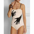 Women's one-piece polyester bikini swimsuit for the beach, available in sizes S to XL.