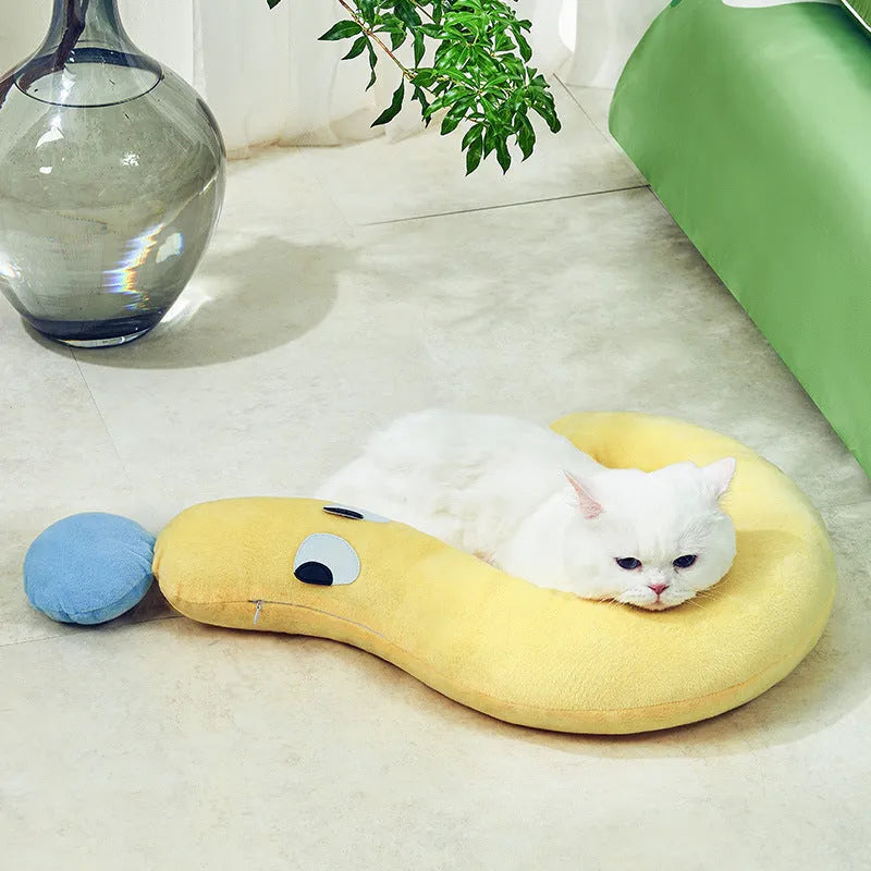 Blue rectangular pet pillow measuring 62cm by 39cm for cats and dogs