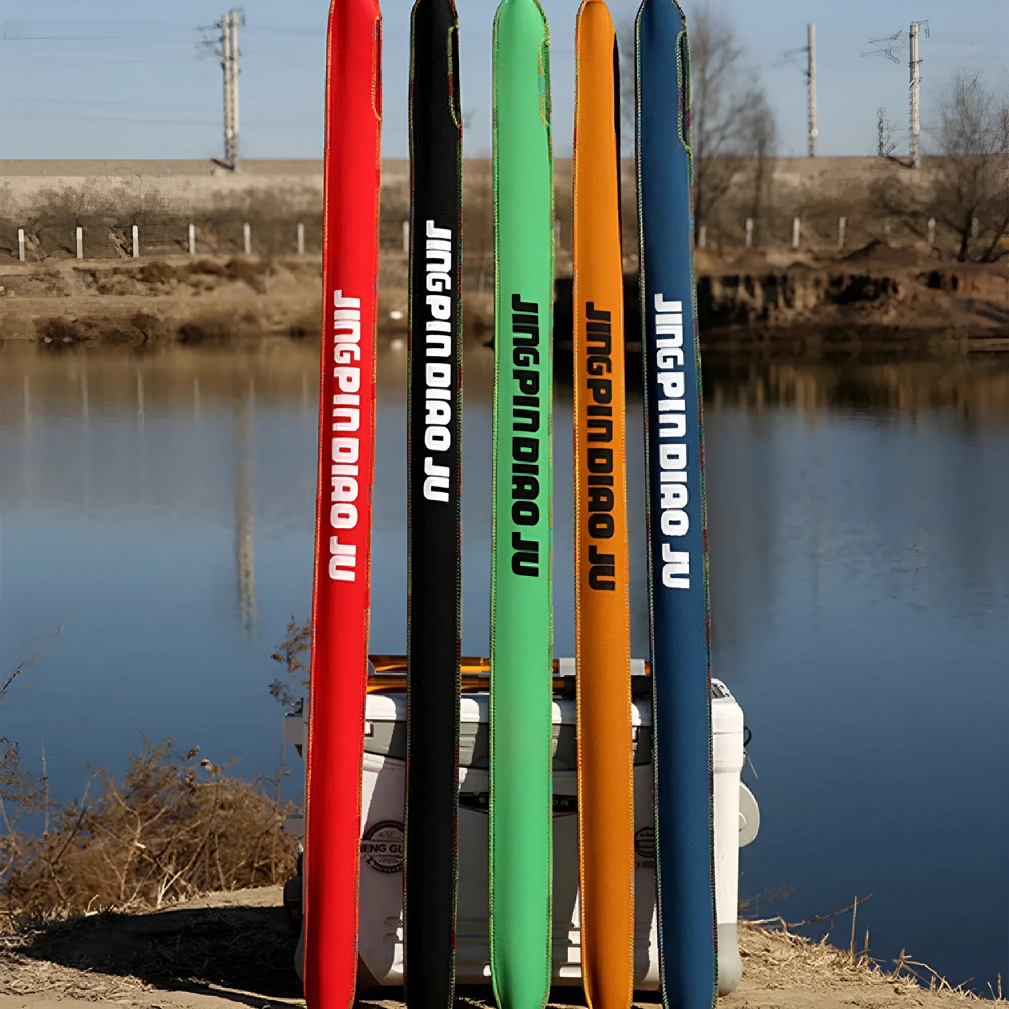 95cm long cotton telescopic fishing rod bag in available colours for rods up to 150cm