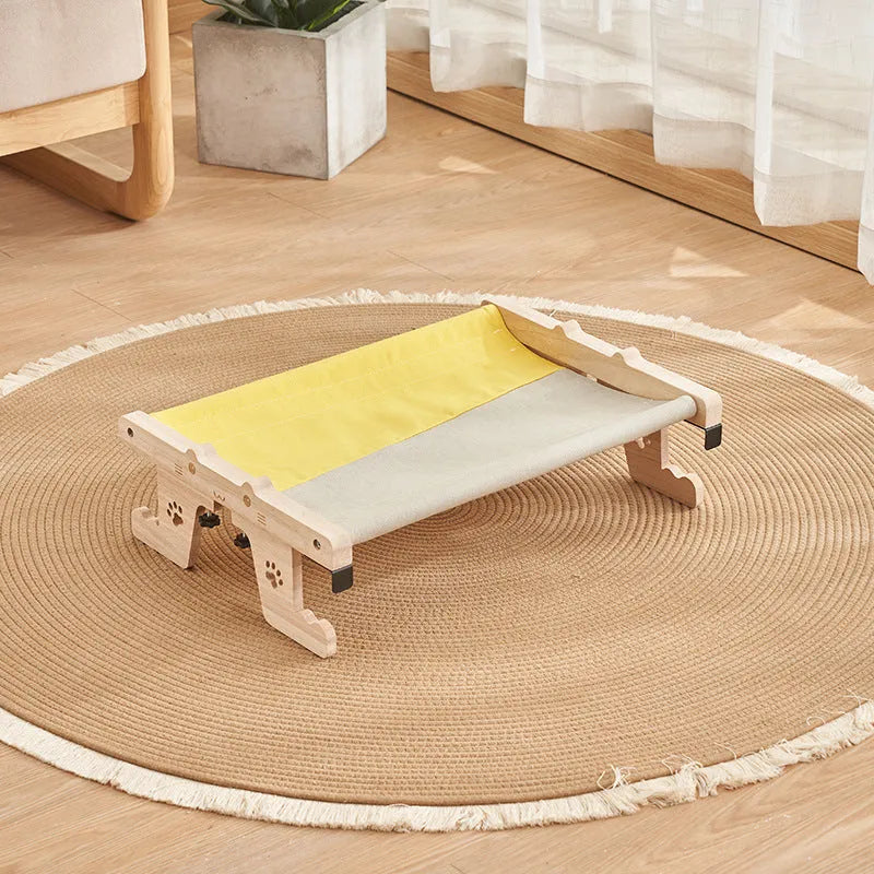 Wooden frame cat hammock hanging bed mounted to window with seven style options