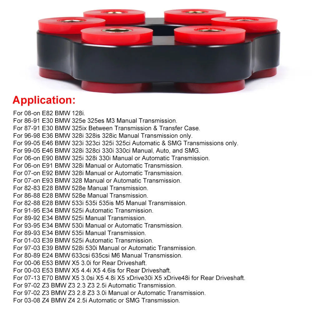 Red polyurethane aluminium drive shaft connecting plate bracket for BMW cars
