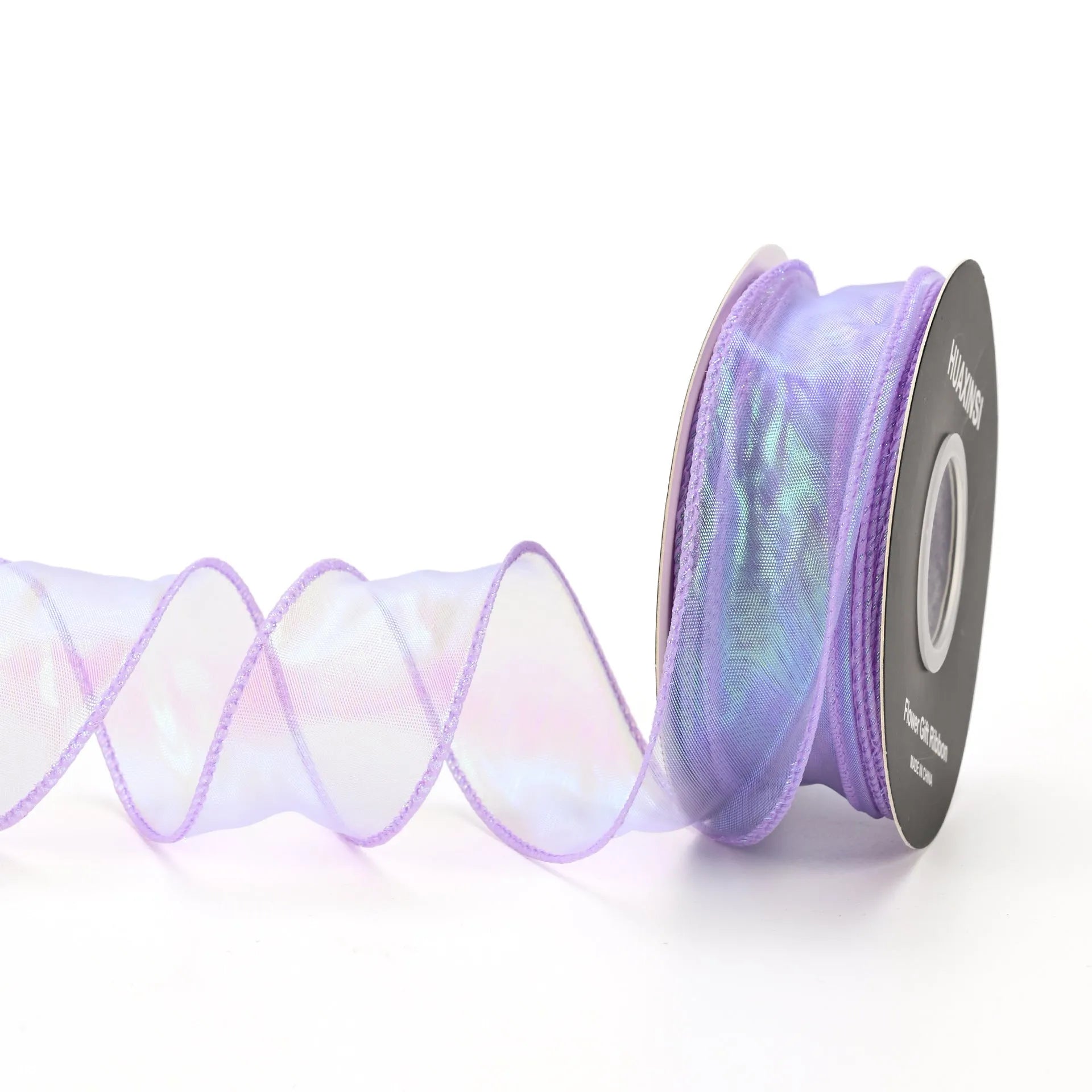 Fishtail yarn ribbon with colourful wave pattern in 4cm width for floral arrangements