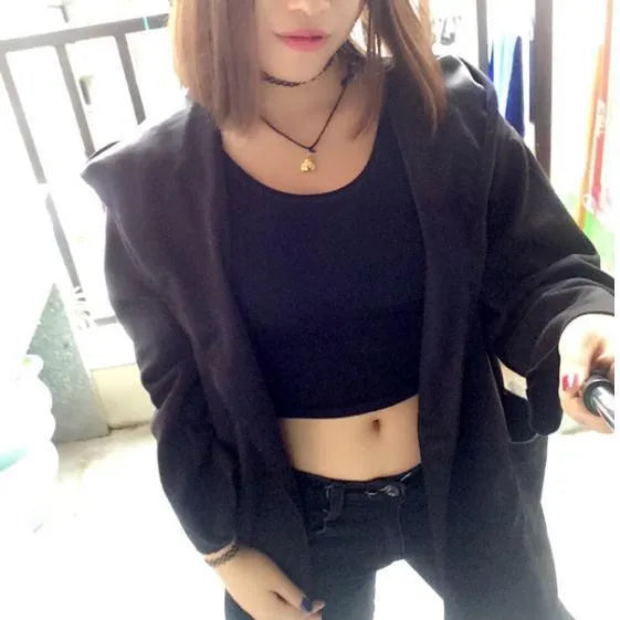 Plus size women's loose fit thin cotton coat with lace detail in black colour