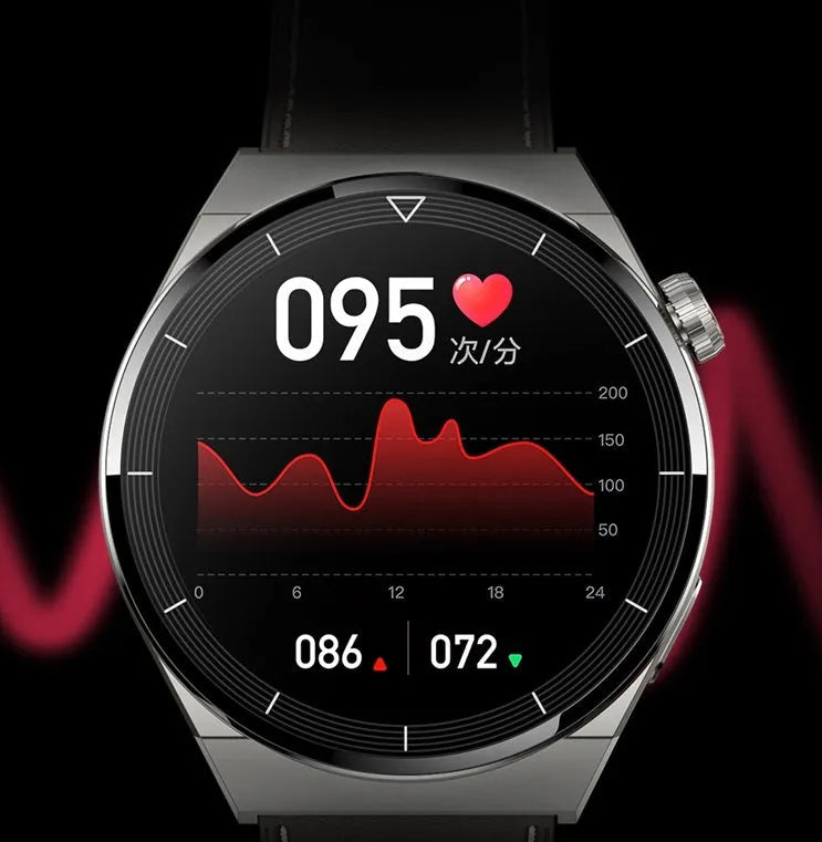 Black and silver Bluetooth call NFC smart watch body with 1.36 inch round screen and silicone band