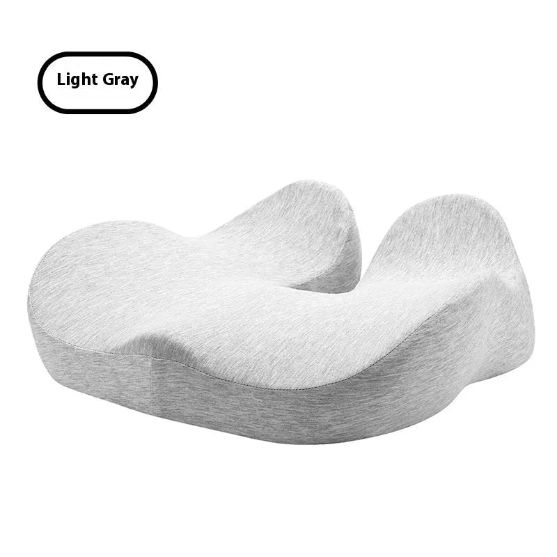 Office memory foam chair cushion in light grey measuring 46x43x12 cm
