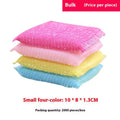 Pinstripe fabric dishwashing sponge mop in macaron colours with plastic handle for wet and dry cleaning