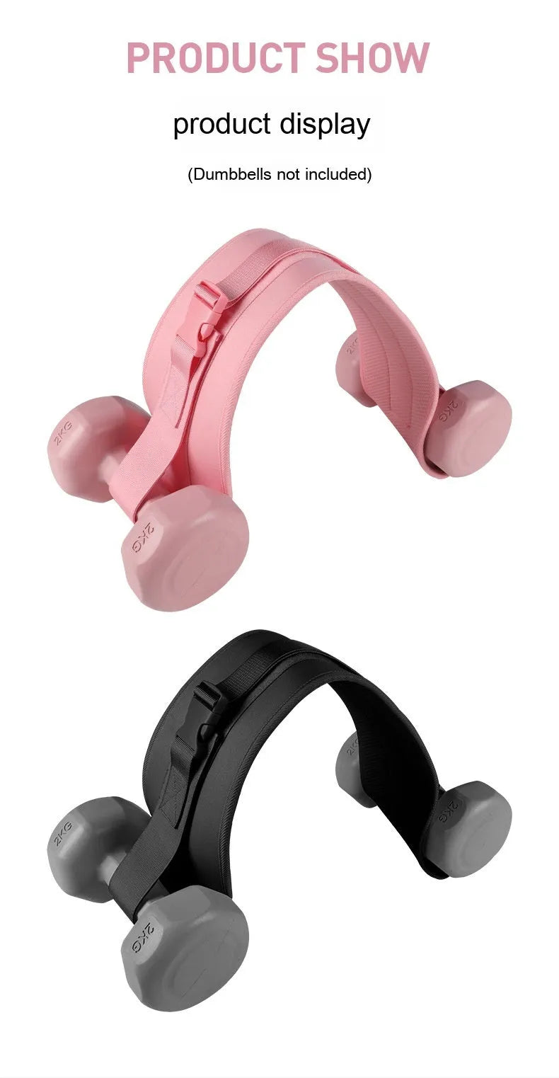 Black weight-bearing hip bridge auxiliary strap with load-bearing belt for fitness training