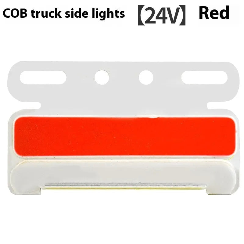 12V 24V aluminium alloy waterproof COB LED truck side light and grounded tyre marker in multiple colours.