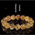 Natural yellow citrine gemstone bracelet showing single circle and three circle bead design options.