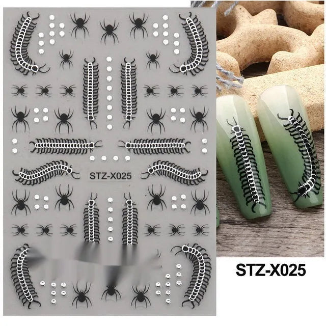 Black and silver stripe nail art stickers for French manicure designs in plastic material
