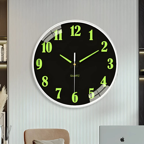 20cm luminous wall clock with modern design in plastic construction