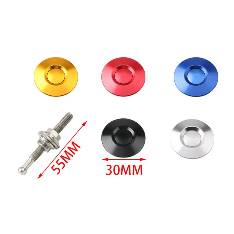 30mm diameter aluminium car engine cover lock in silver, black, gold, blue, and red colour options