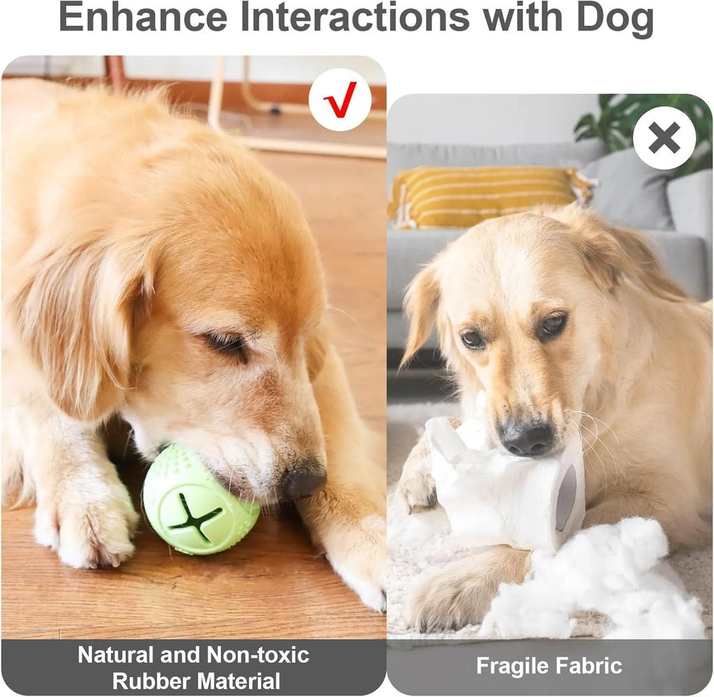 Blue bone-shaped natural rubber dog chew toy for aggressive chewers and teeth cleaning