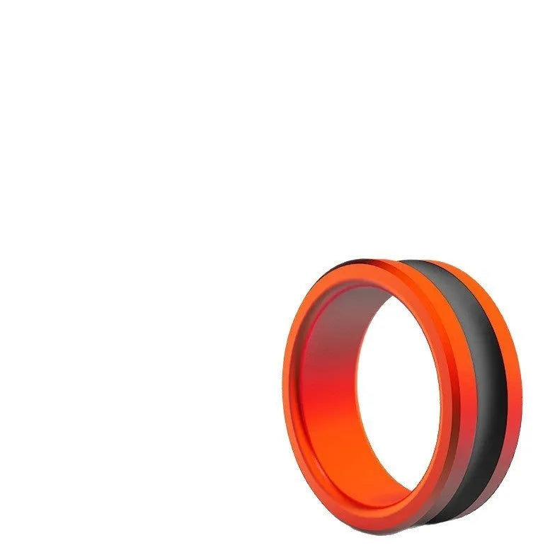 Orange and silver alloy fishing hand guard pull loop tool with a non-slip grip.