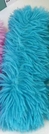 Soft plush cat toy pillow in blue, green, pink, or white, measuring 27cm long by 10cm wide