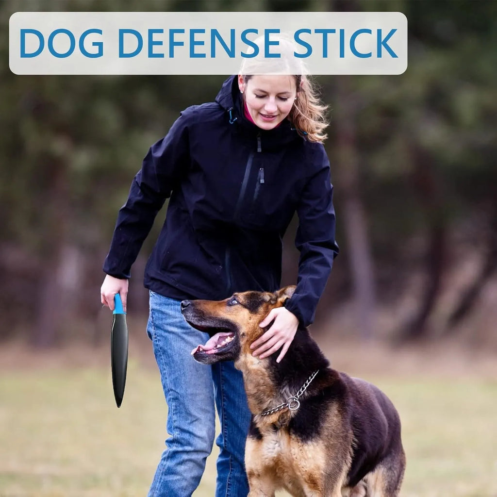 Blue handled dog break stick made of nylon, measuring 35 cm long, for training small and medium dogs.