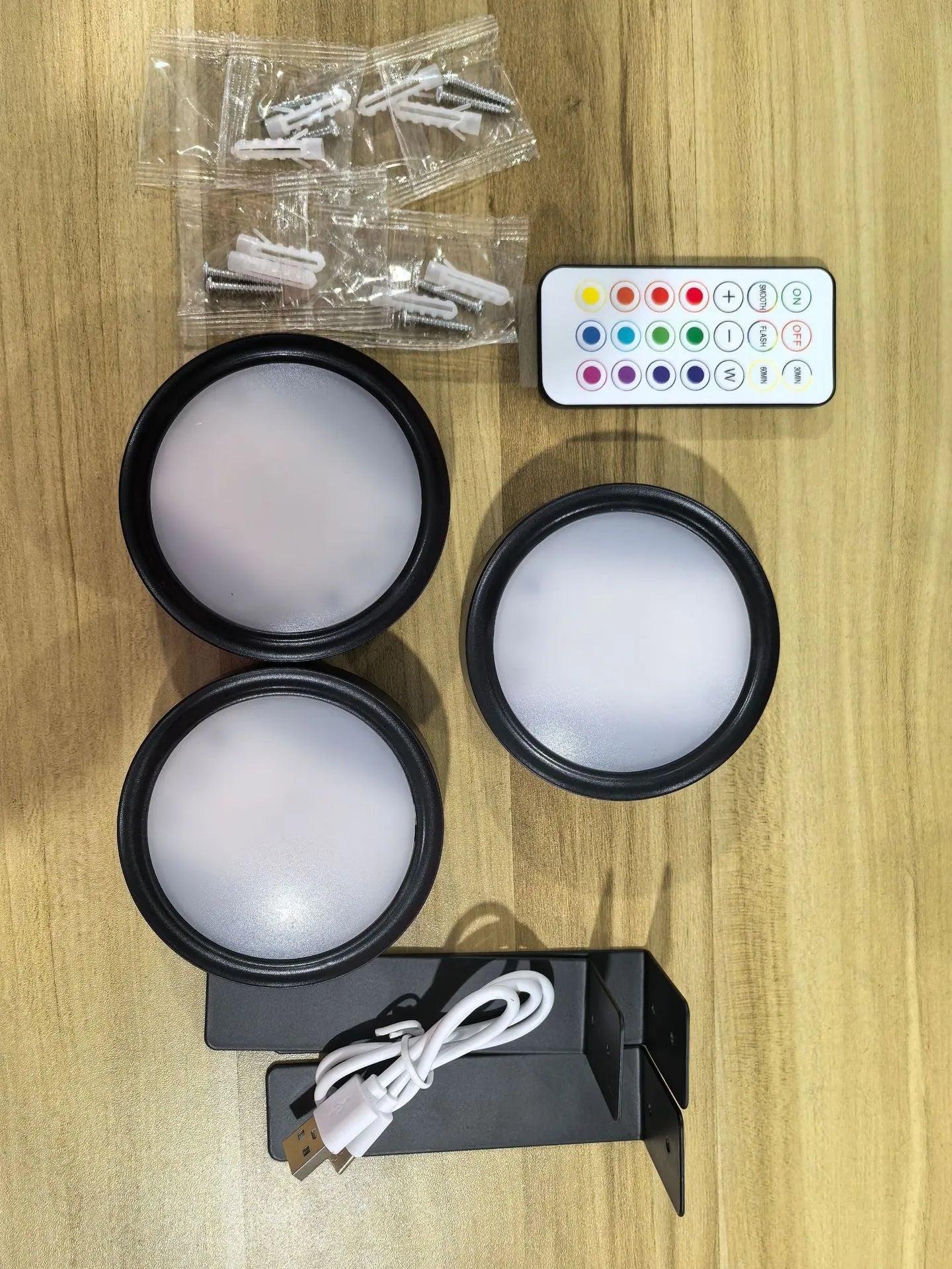 Black wireless magnetic LED painting lamp with remote control for 13-colour RGB lighting