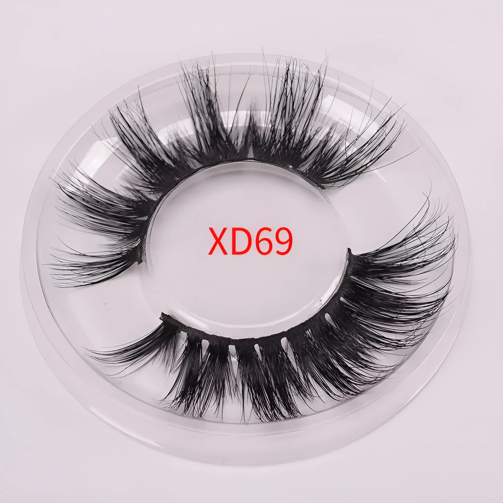 Affectionate brand 5D volume false eyelashes made from mink hair with applicator brush and storage cap.