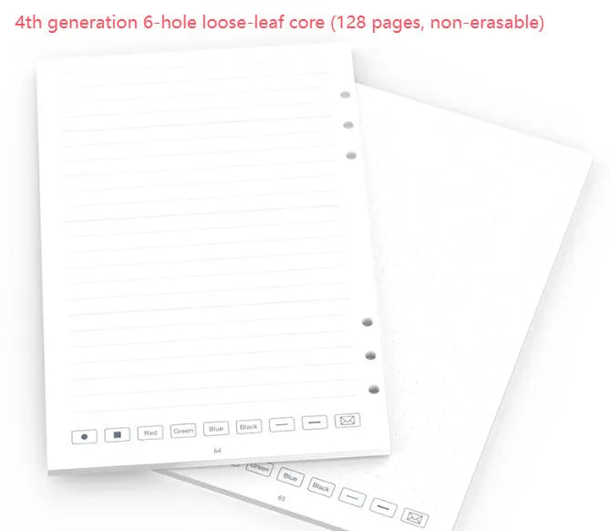 Loose spiral notebook core replacement paper with 64 Zodiac Forest sheets and writing refills