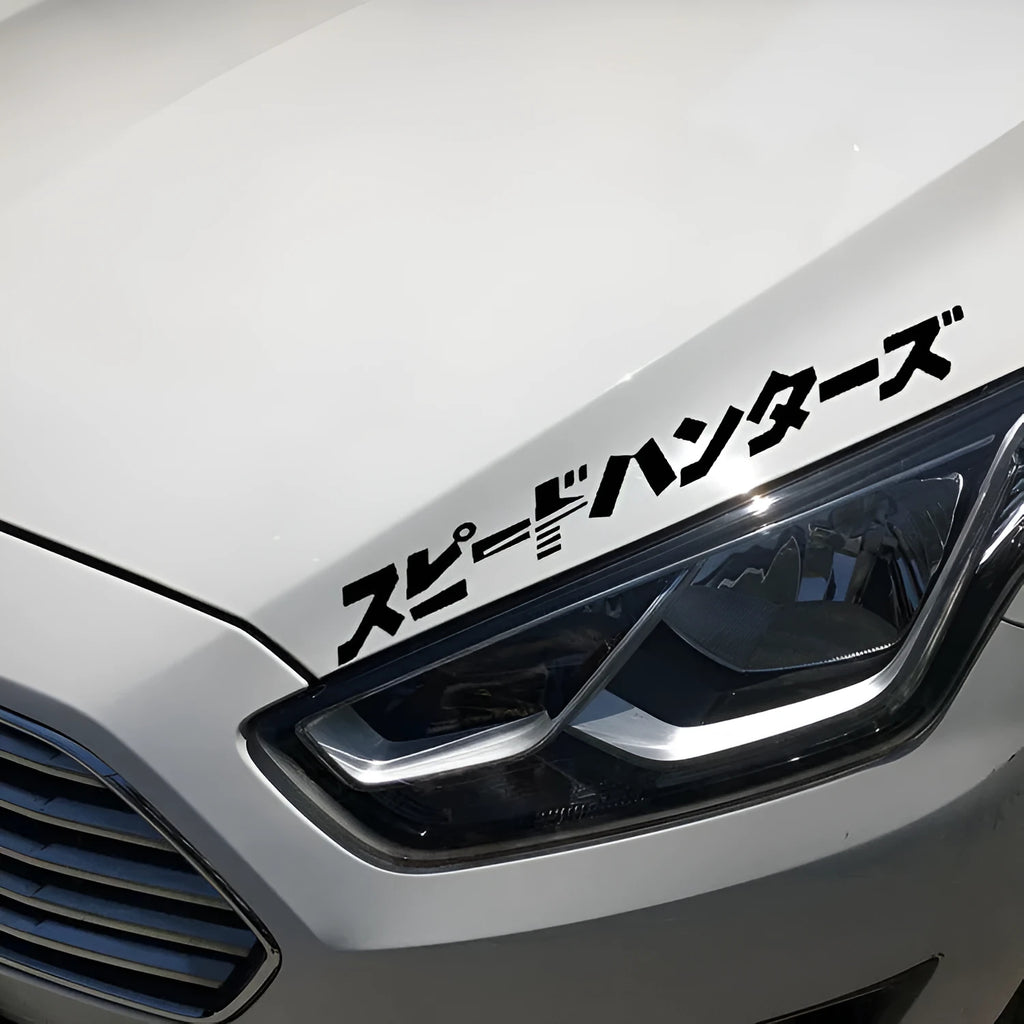 35x35 cm reflective Japanese car stickers in black and white colours