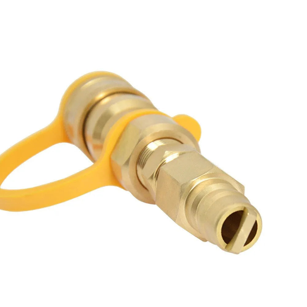 Gold-coloured solid brass 3/8 American standard gas propane tank charging connector