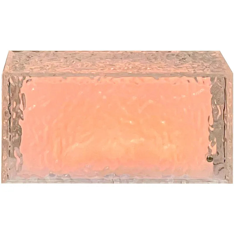 Clear acrylic geometric ice cube night lamp with soft LED illumination