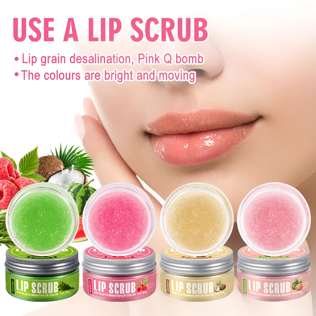 Amatoni Lip Scrub pot with 30g fruit flavour exfoliating cream for lips
