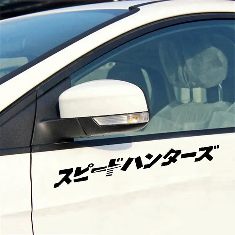 35x35 cm reflective Japanese car stickers in black and white colours