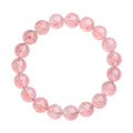 Natural white strawberry quartz ball bracelet with 10-10.8mm spherical beads.