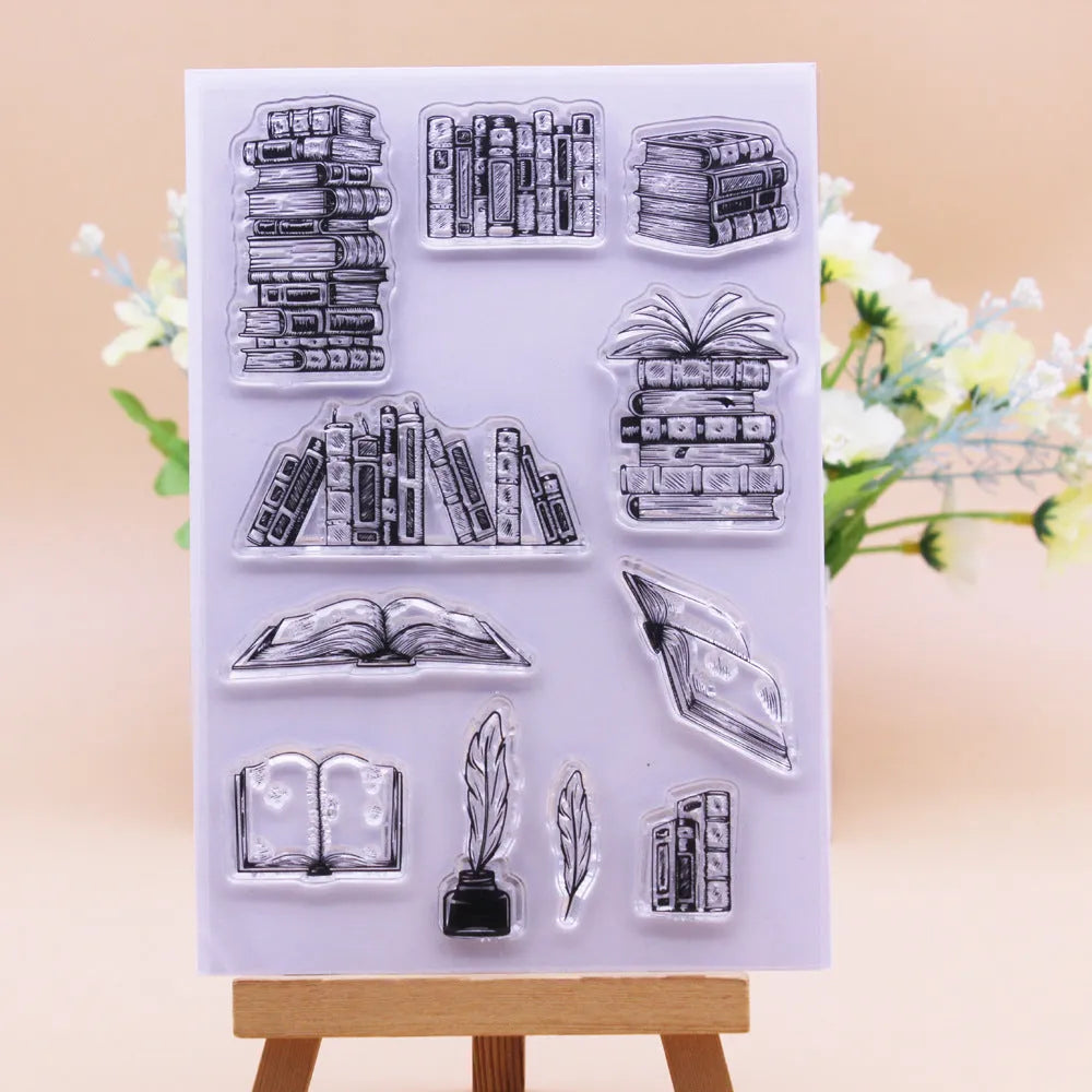 11 by 16cm transparent silicone craft stamp with a raised seal pattern on a white background.