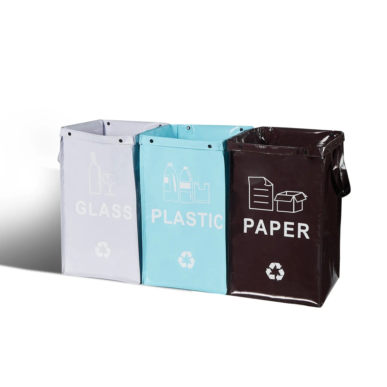 Blue reusable waterproof 40-litre PP plastic storage bag for recycling and waste sorting.
