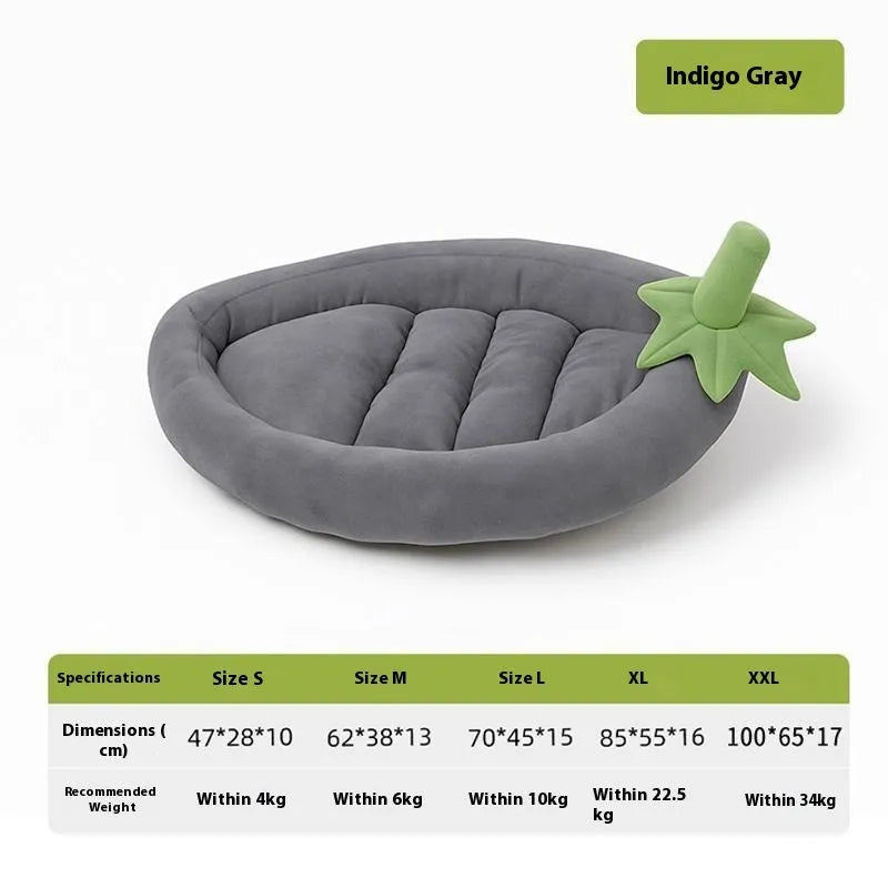 Washable cloth dog mat shown in purple, sized for a medium dog crate.