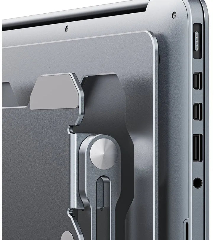 Aluminum alloy adjustable laptop stand in grey or white for devices up to 15 inches