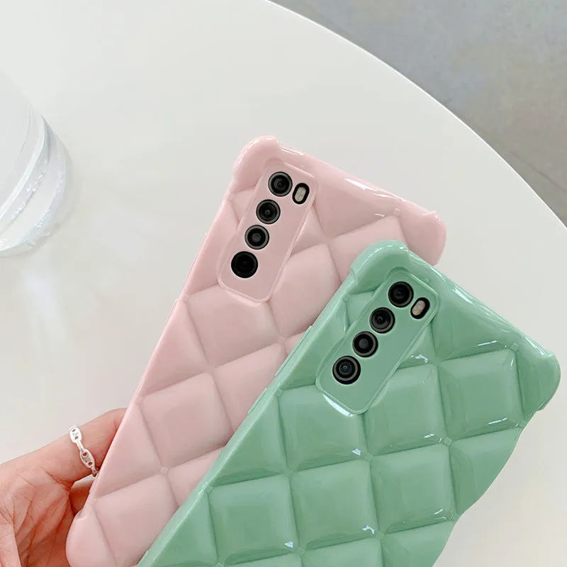 Silicone Huawei smartphone case in solid colours showing back cover design for P30 P40 Mate40 Nova series phones