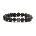 Geometric agate bracelet with 19mm volcanic stone in stainless steel setting