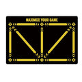 Rubber indoor football training mat for skill lifting and foot basket row movements in cushion colour with socks
