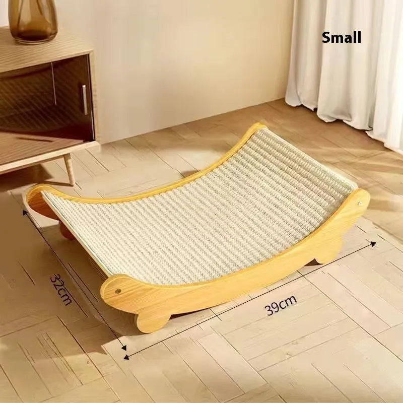 Sisal cat scratch board with natural fibre scratching surface in pastoral style design