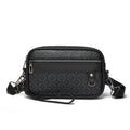 Men's geometric pattern PU leather messenger bag in horizontal handheld design with large capacity