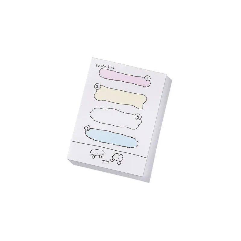 Cartoon sticky note notepad with heartbeat delivery theme in one of six decorative styles