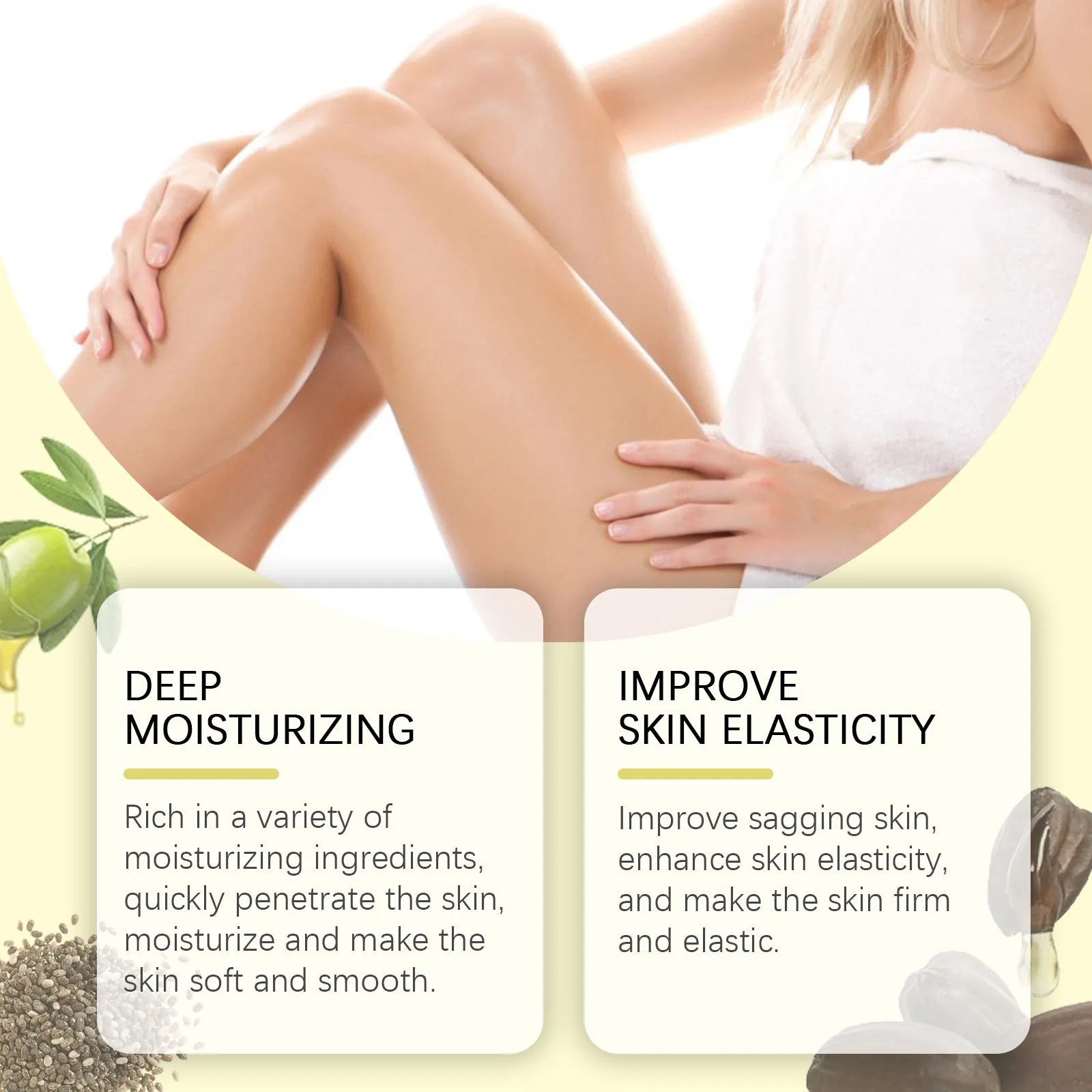 Nourishing firming skin care kit with skincare oil bottle and moisturising cream jar