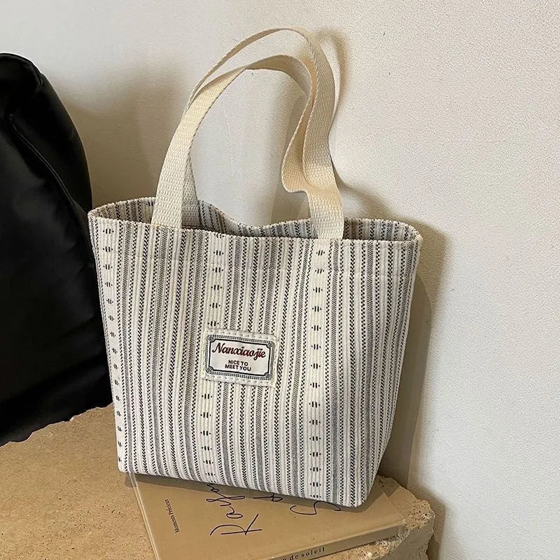 Japanese style corduroy crossbody bag in dark brown, grey, or ivory white with large capacity
